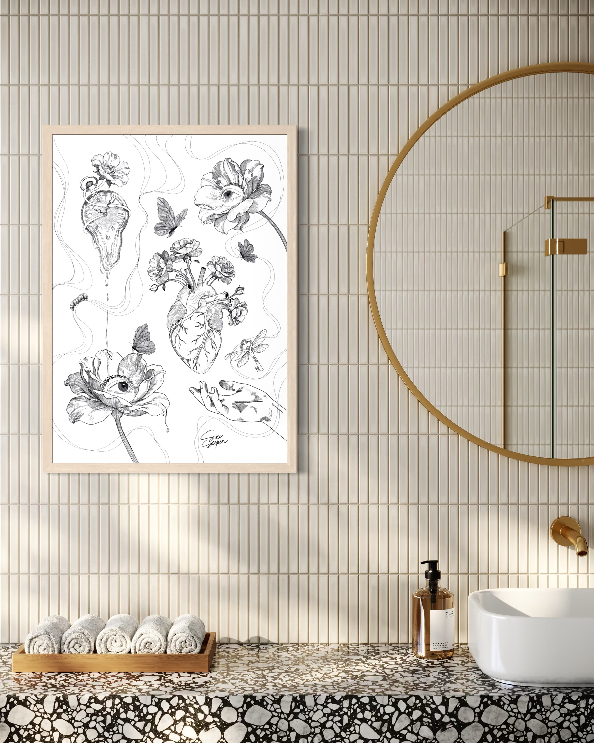 Curious Lines | Poster met lijst