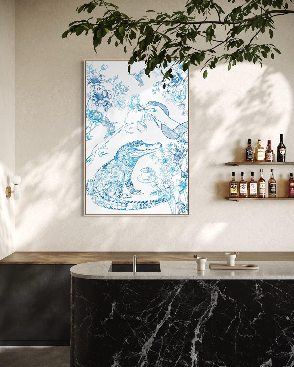 Jungle Tea | Canvas met baklijst