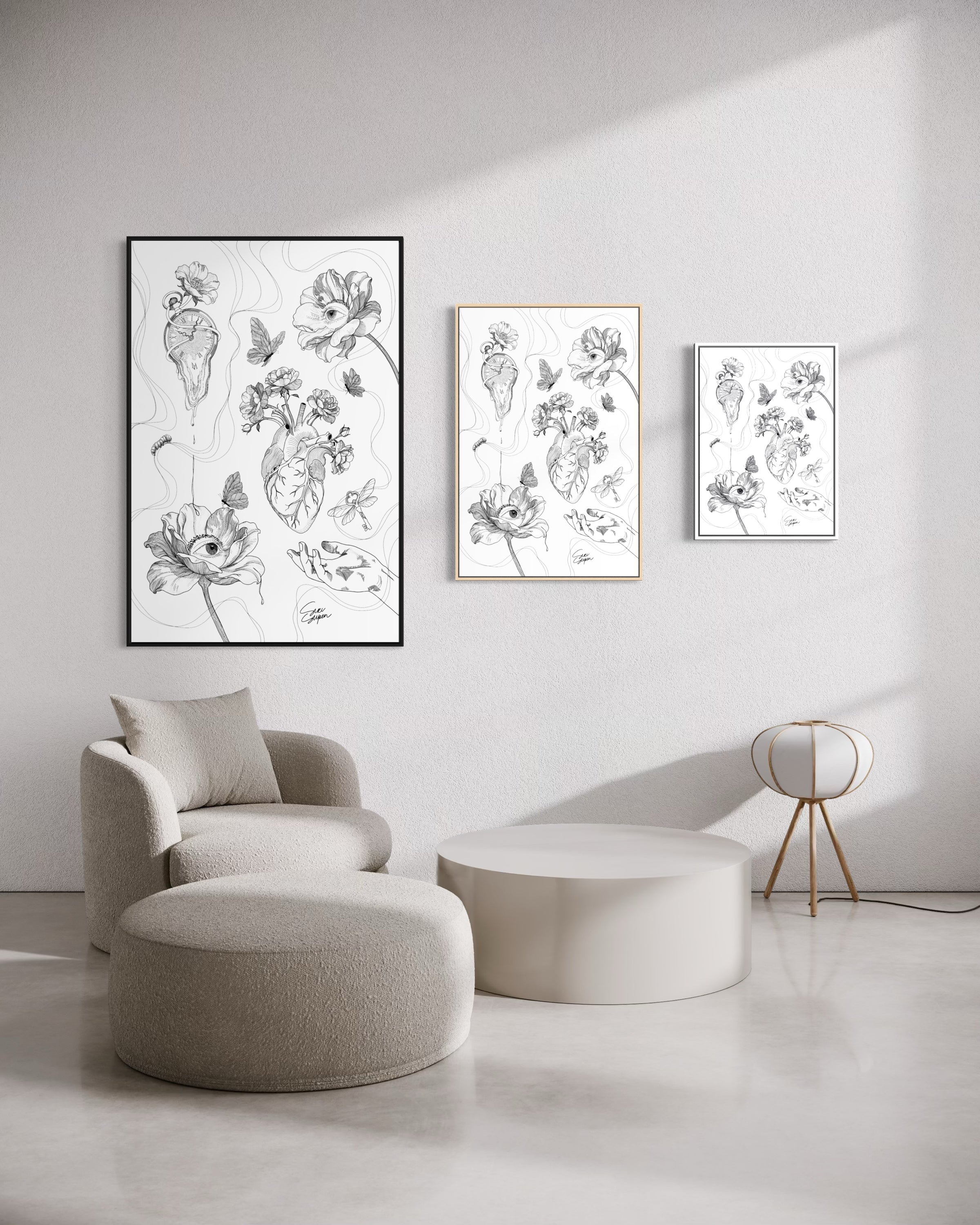 Curious Lines | Canvas met baklijst