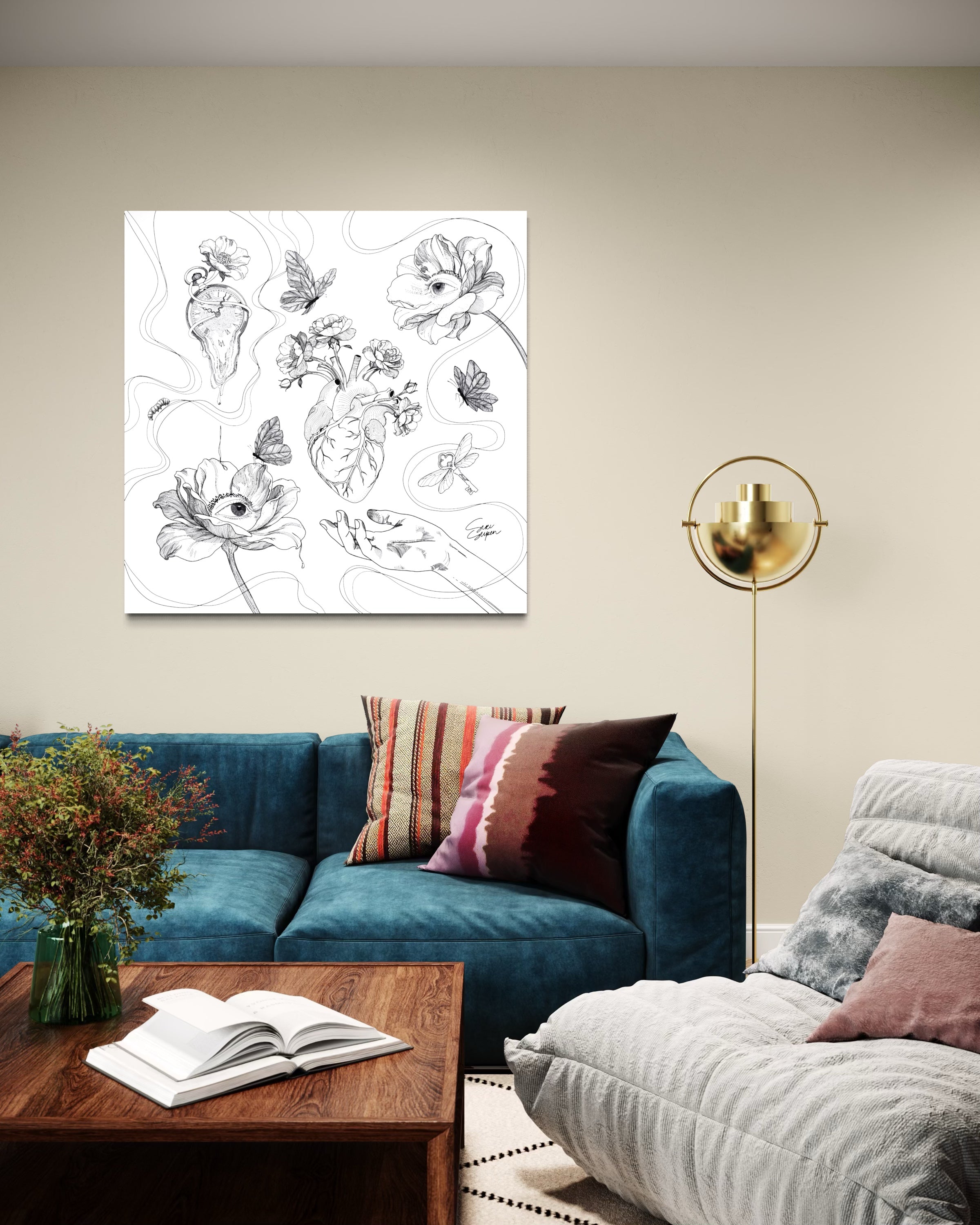 Curious Lines | Vierkant canvas