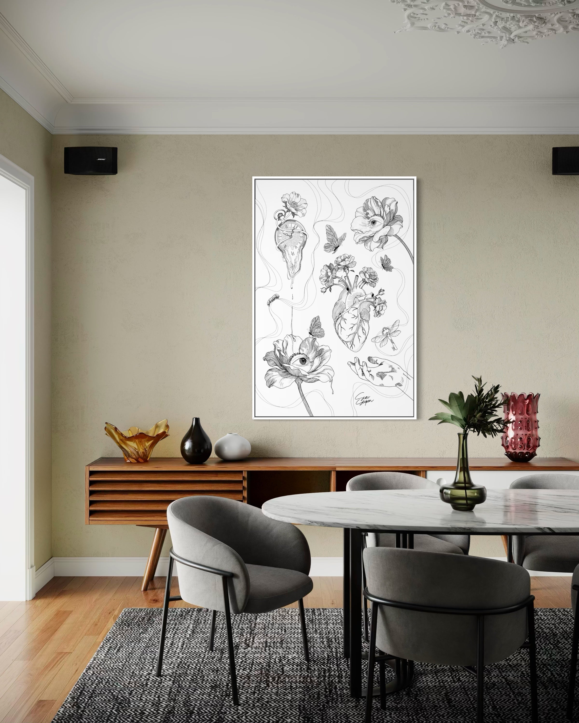 Curious Lines | Canvas met baklijst