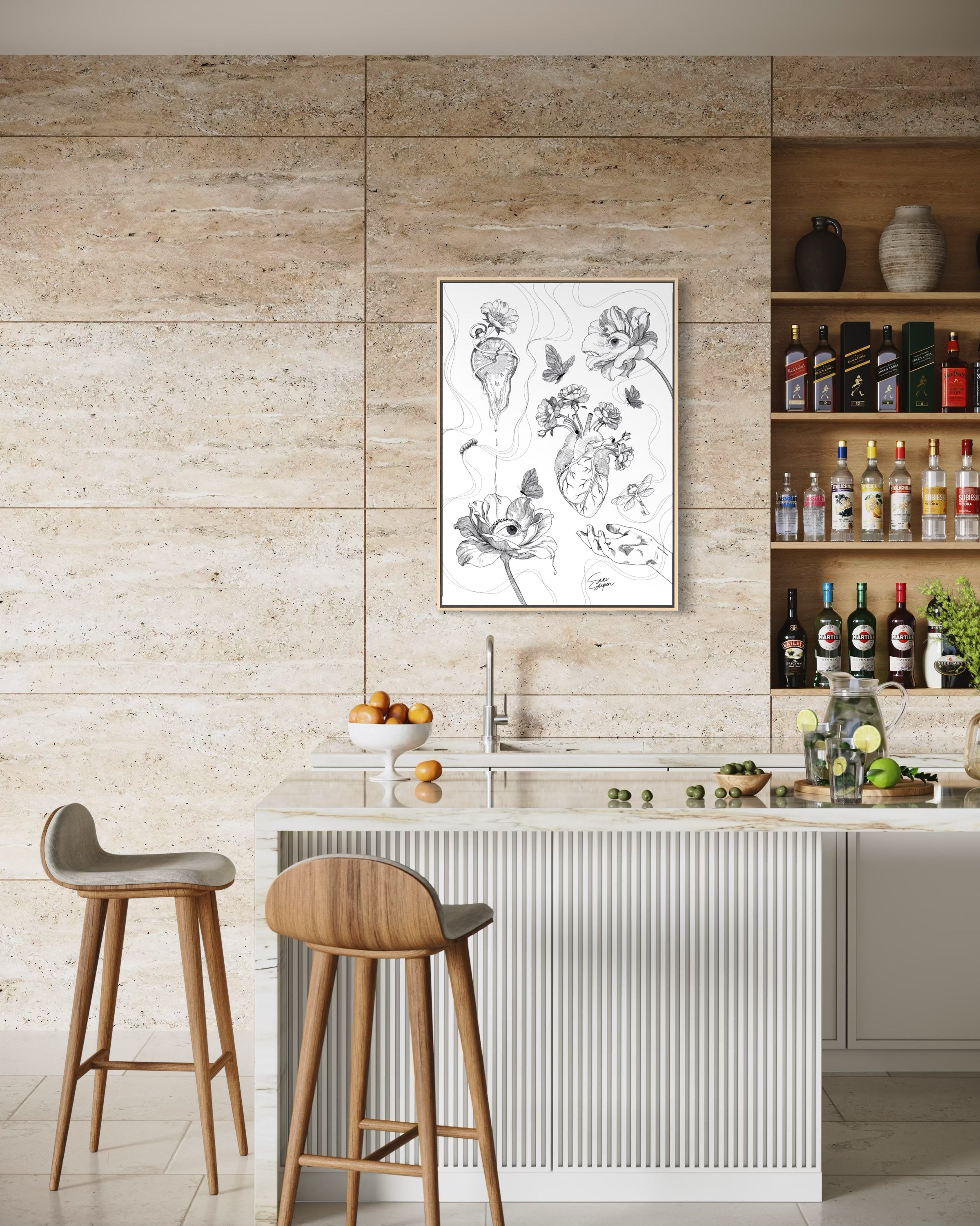 Curious Lines | Canvas met baklijst