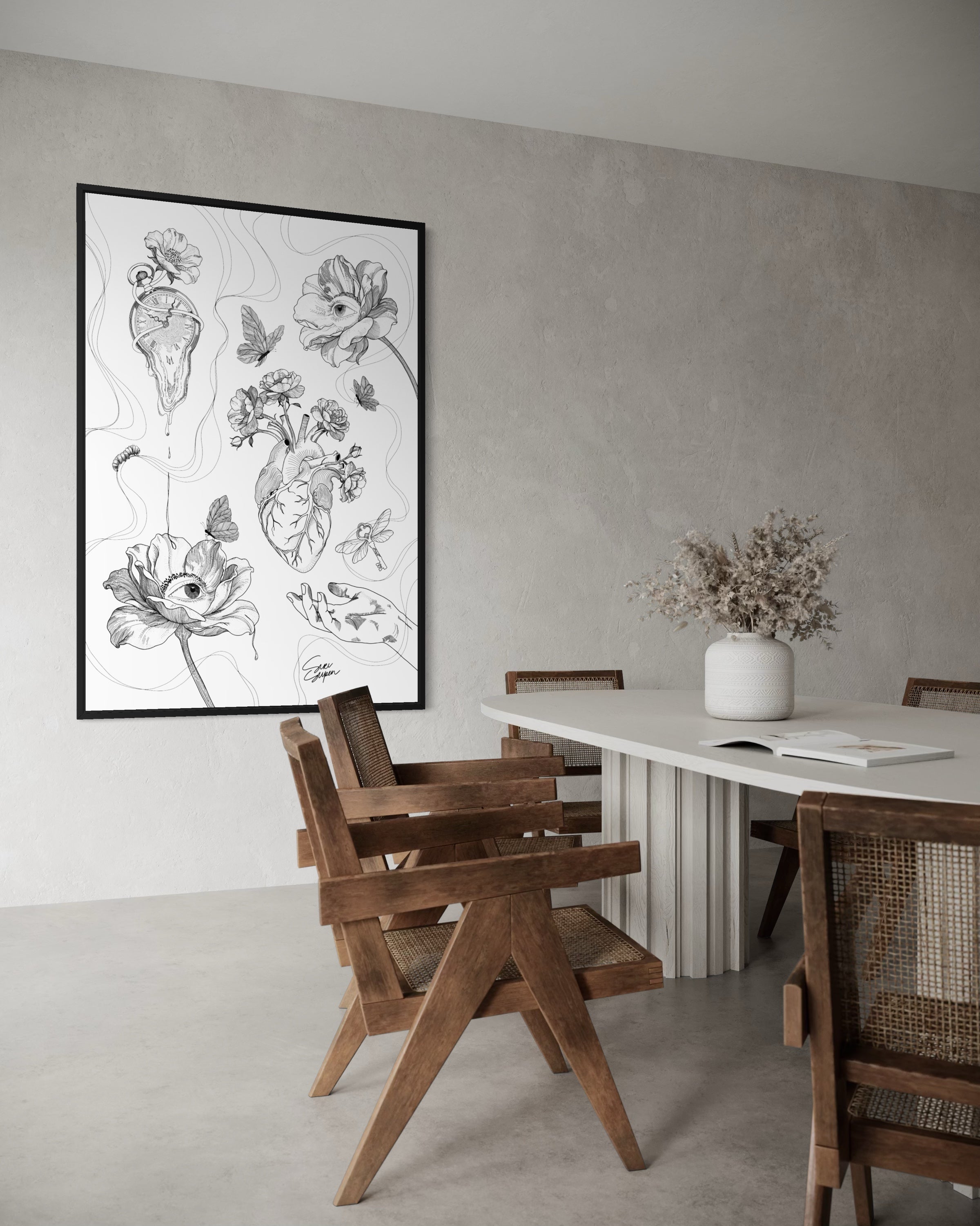 Curious Lines | Canvas met baklijst