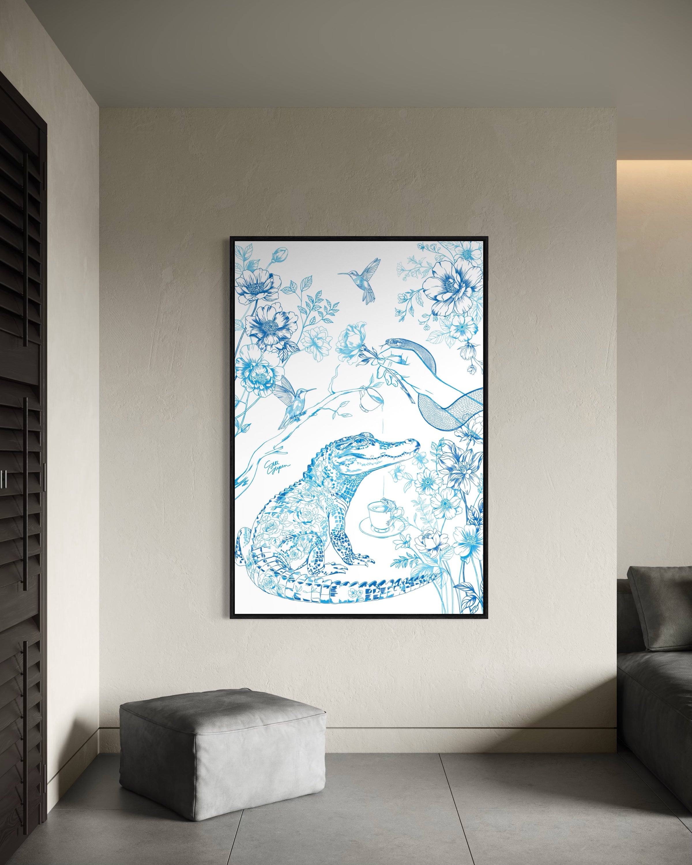 Jungle Tea | Canvas met baklijst