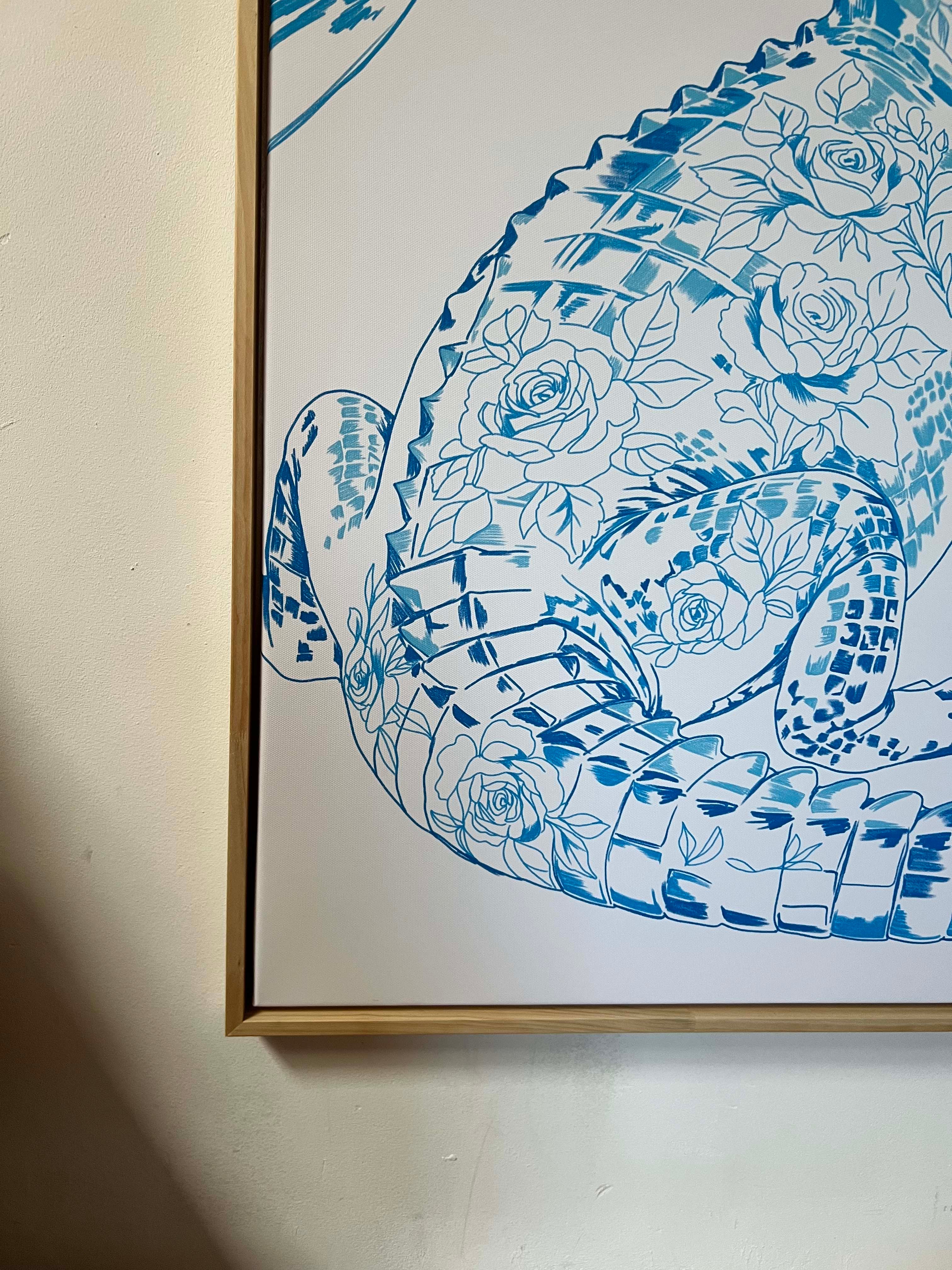 Jungle Tea | Vierkant canvas met baklijst