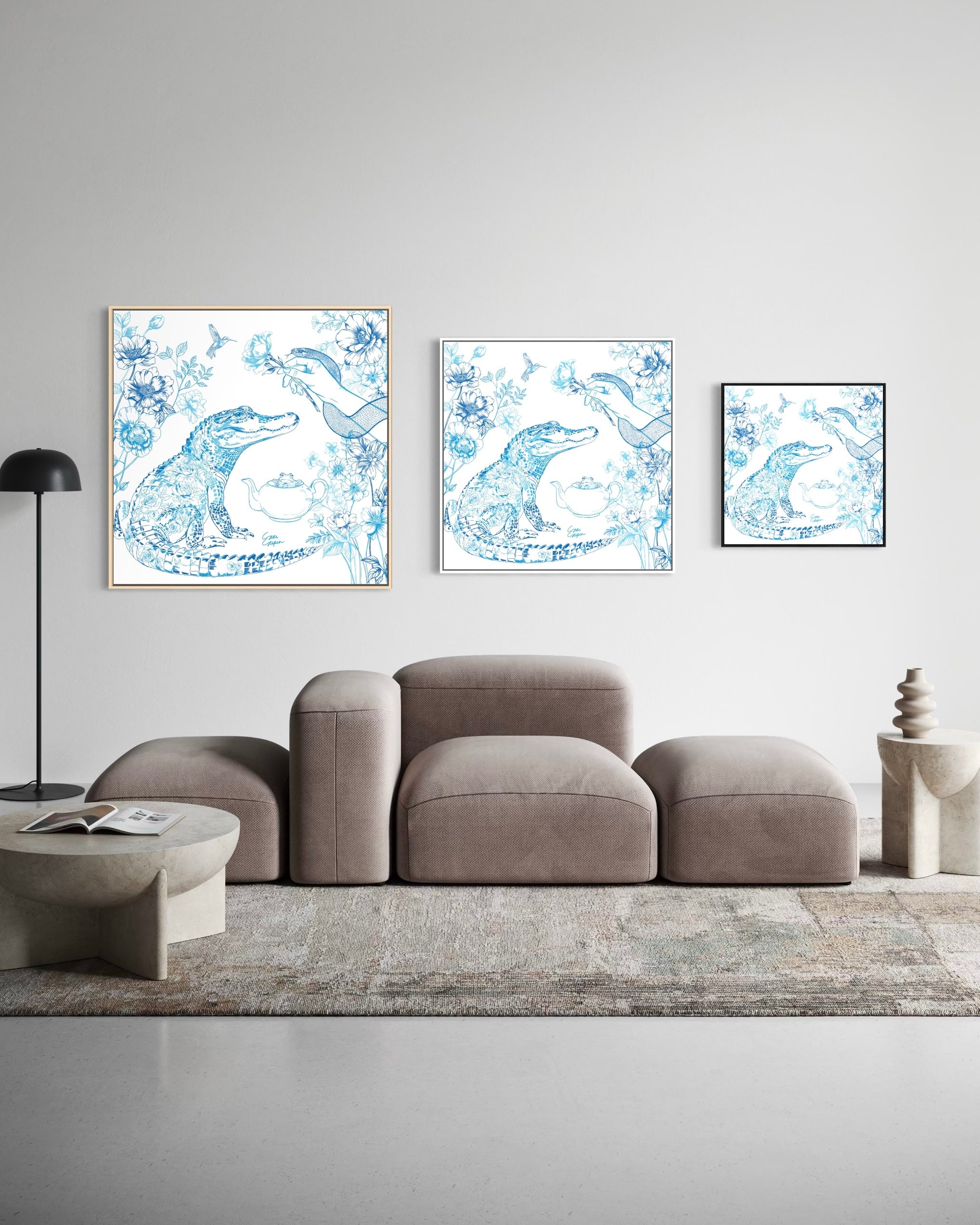 Jungle Tea | Vierkant canvas met baklijst