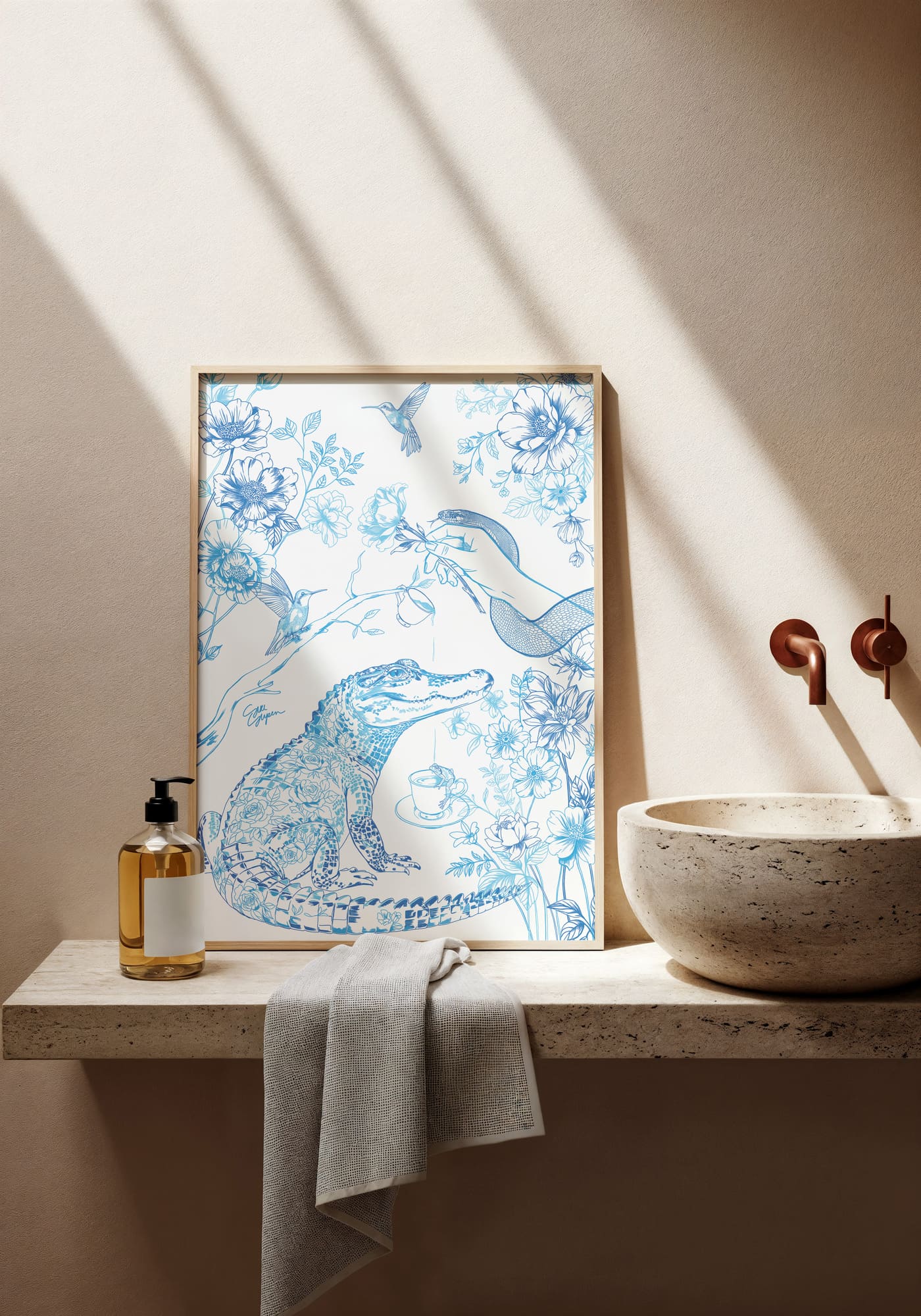 Poster in lijst interieur Sirious Art, Jungle Tea collectie