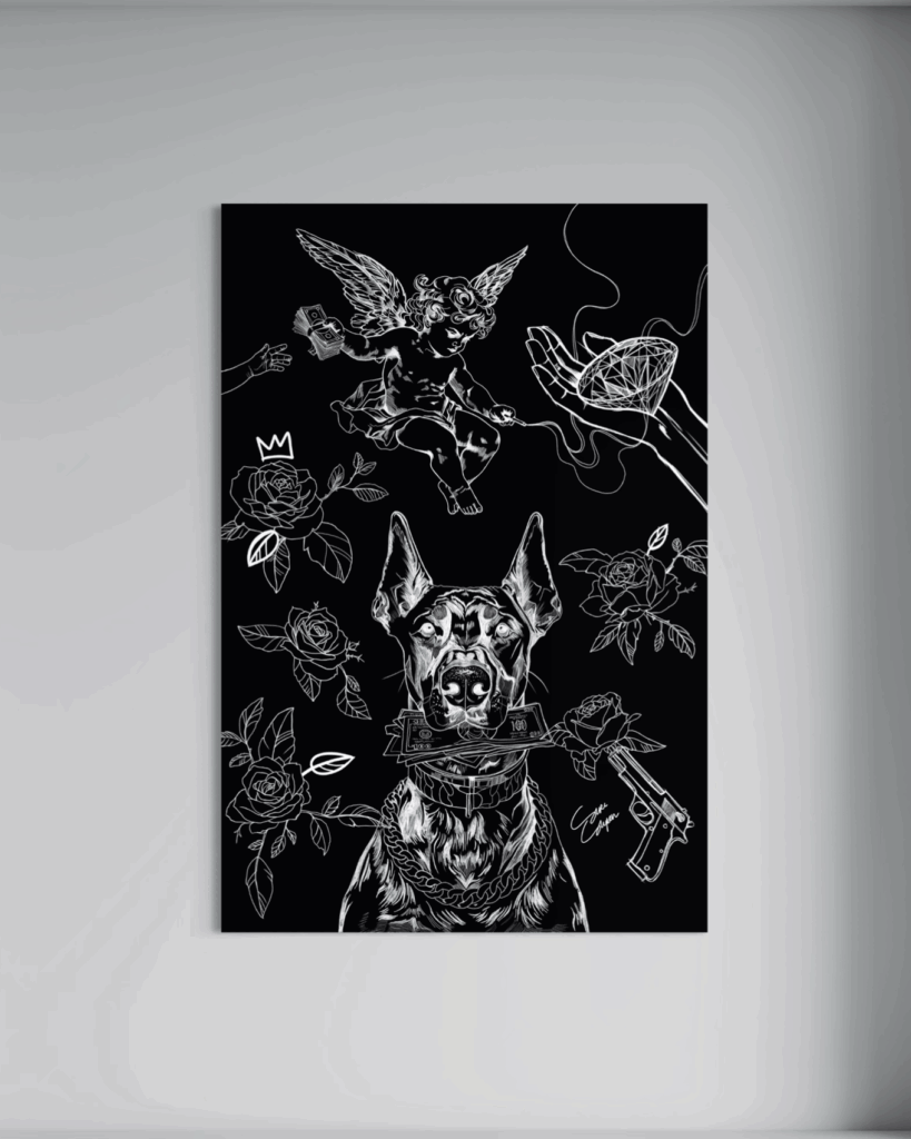 Line-art collectie Sirious Hustle, zwart met witte lining